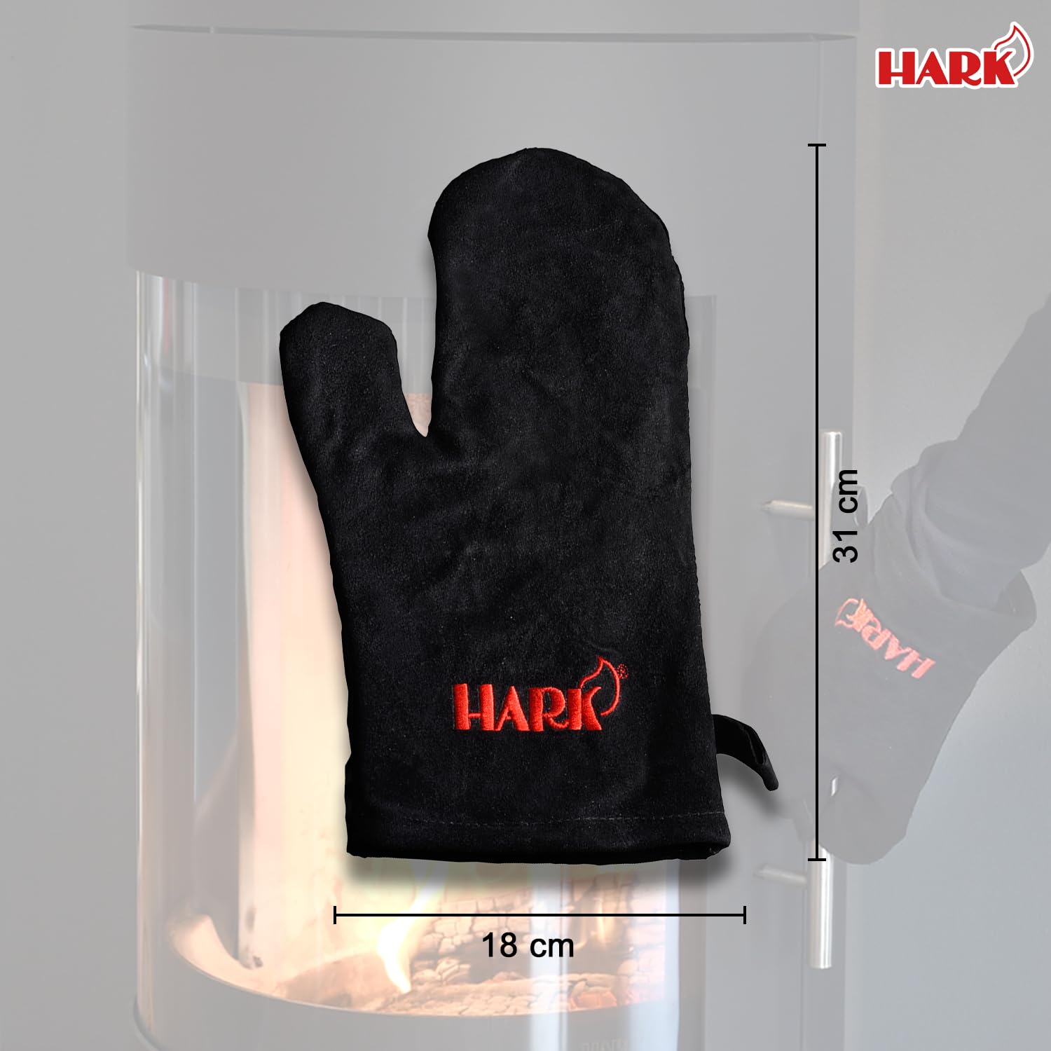 hark-kaminhandschuh-wildleder-schwarz-universal image 3