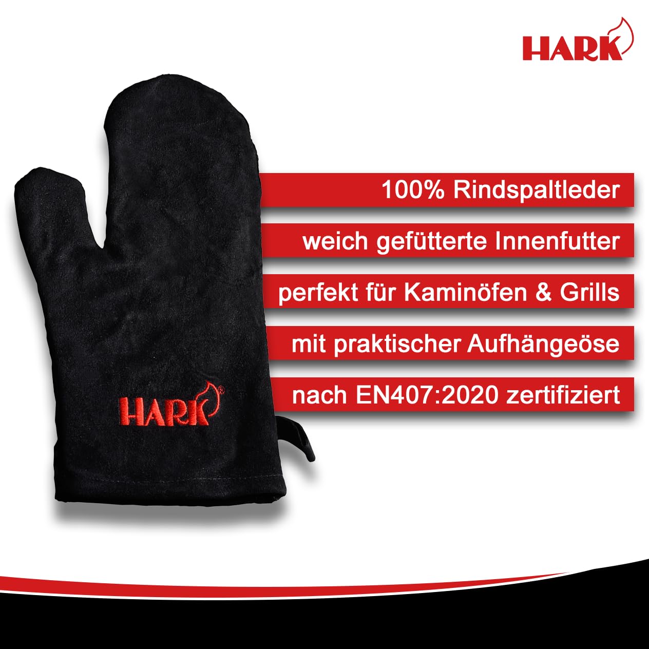 hark-kaminhandschuh-wildleder-schwarz-universal image 2