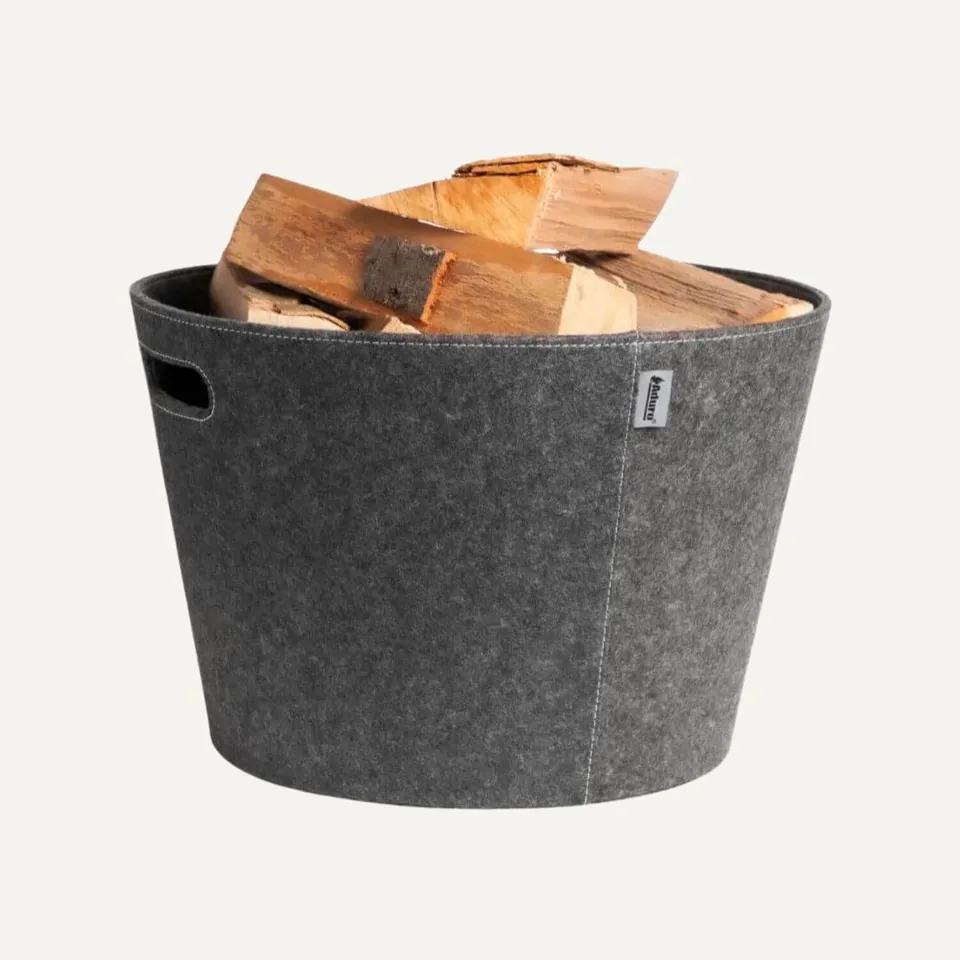 aduro-proline-holzkorb-45-grau-filz-brennholzkorb image 1