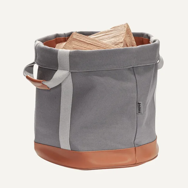 aduro-proline-holztasche-grau-brennholztasche-canvas image 1