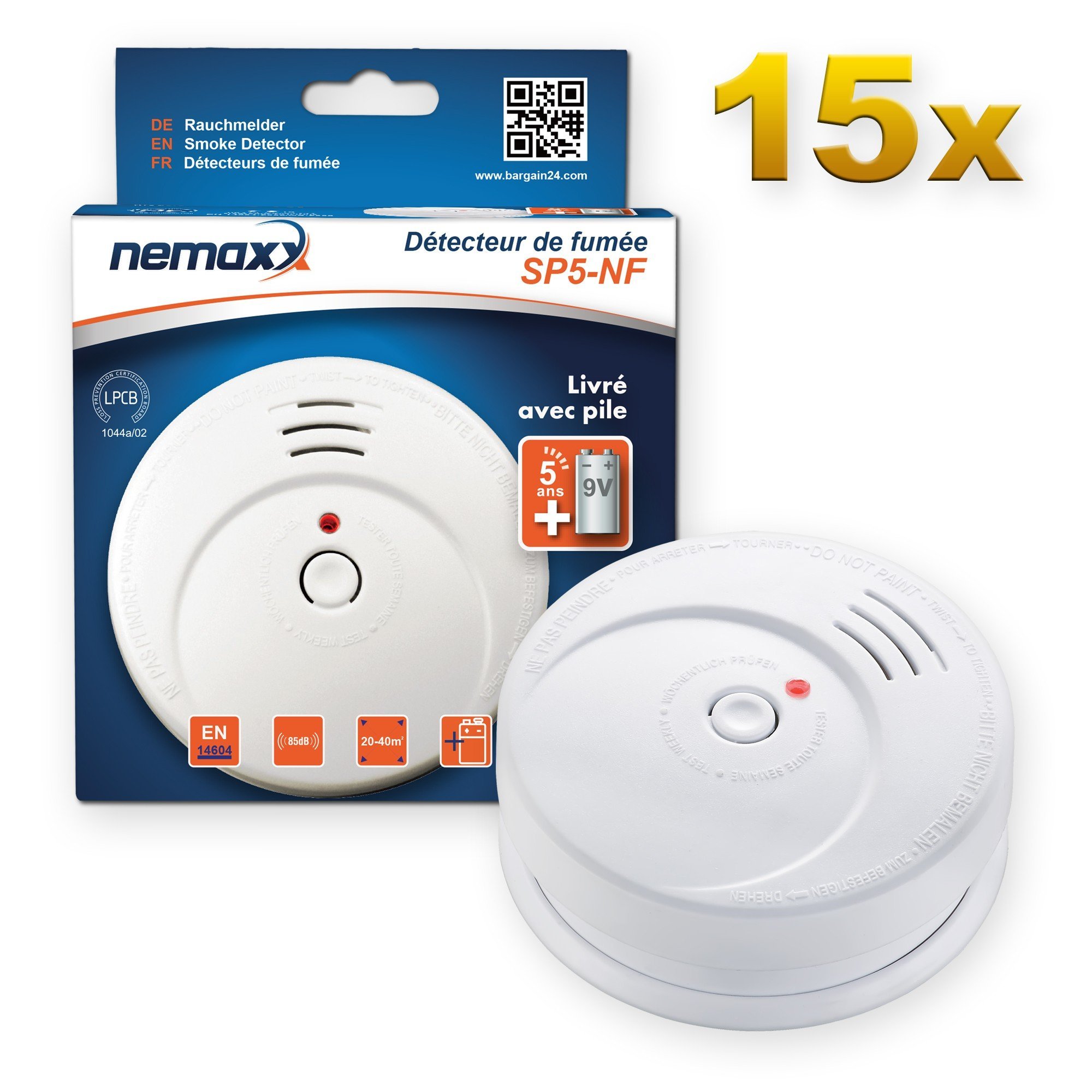 nemaxx-rauchmelder-sp5-nf-15er-set-rauchwarnmelder-9v image 2