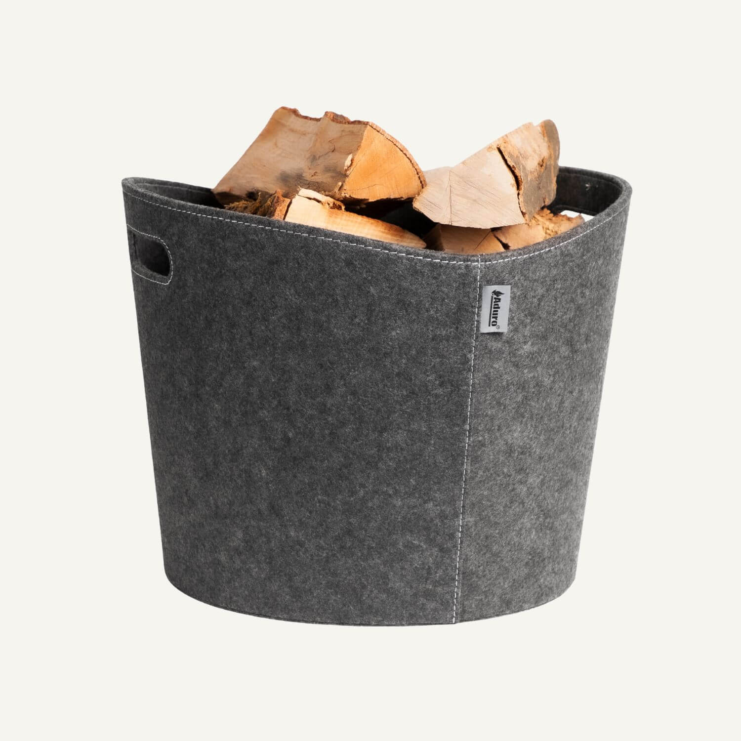 aduro-proline-holzkorb-39-filz-grau-kaminholz image 1