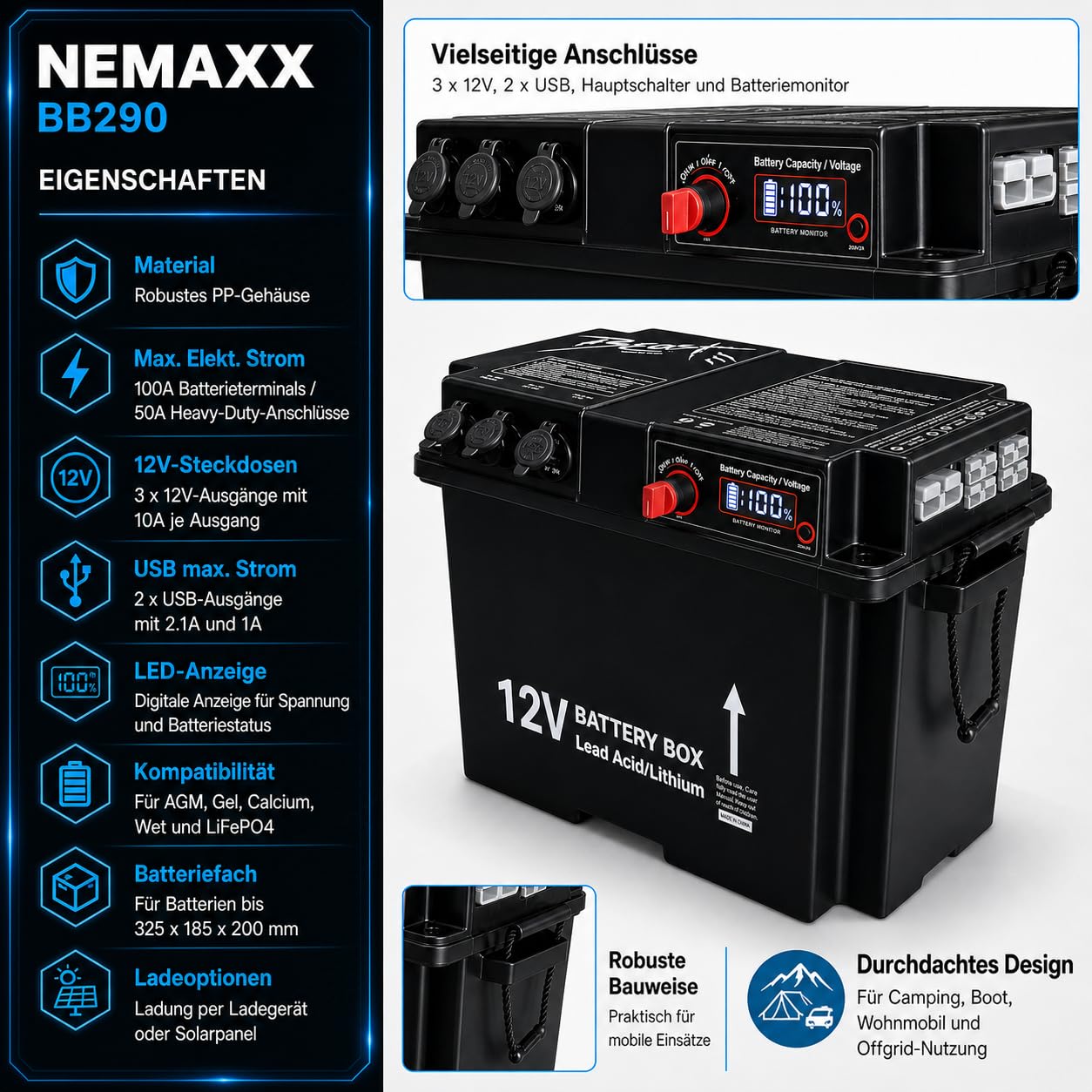 nemaxx-bb290-batteriebox-12v-premium-f-r-agm-lifepo4 image 2